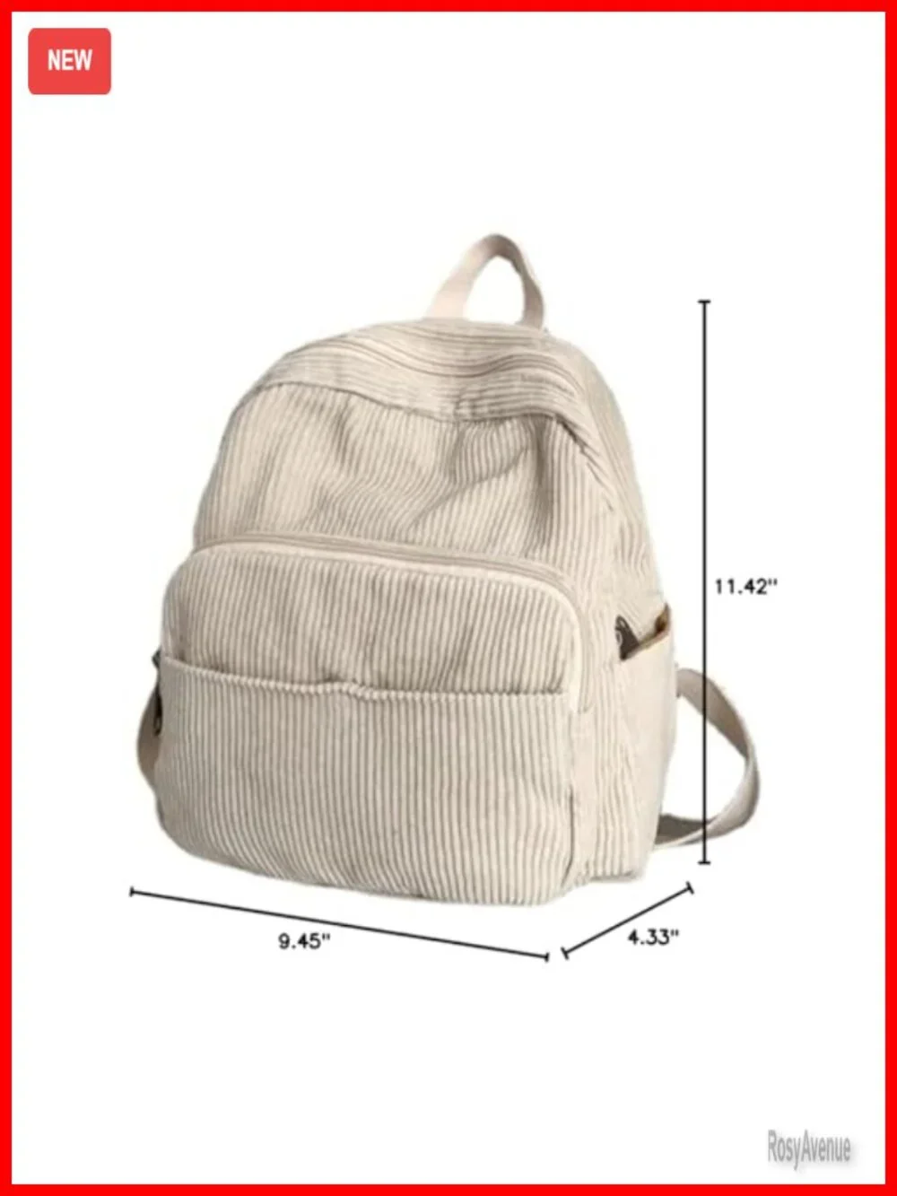 Corduroy Mini Backpack Purse for Women Travel Aesthetic Daypack
